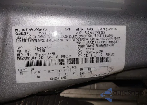 2013 Ford Focus Se from USA, damaged, VIN 1FADP3F21DL306142